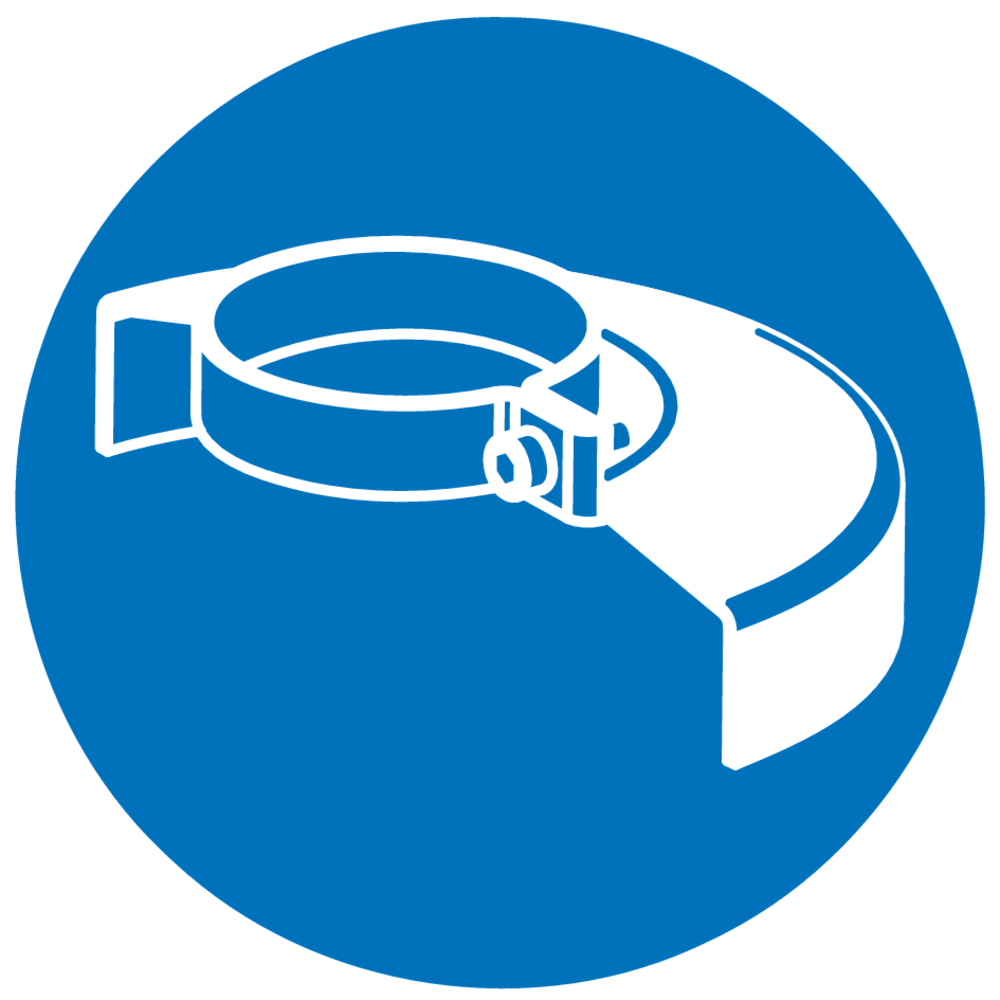 Safety pictogram Use wheel guard