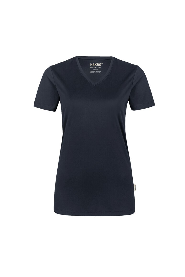 HAKRO Damen V-Shirt COOLMAX® tinte M