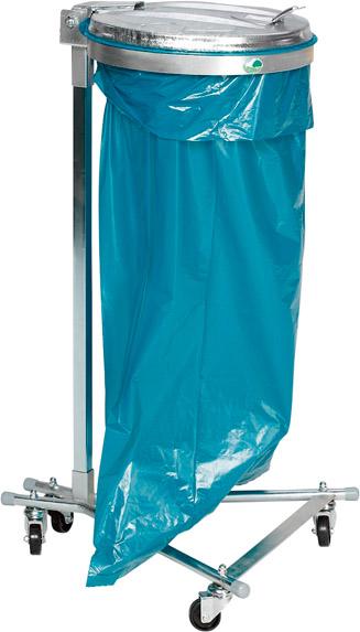 Produktbild VAR Abfallsammler, fahrbar, mit 4 Laufrollen, verzinkter Metall-Deckel