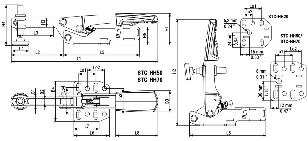 Bessey Waagrechtspanner STC-HH /60 STC-HH70SB 2500N