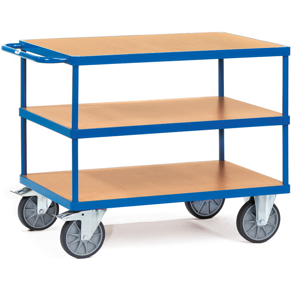 Fetra Schwerer Tischwagen 2423 600kg 3 Böden 1200x800mm TPE-Bereifung