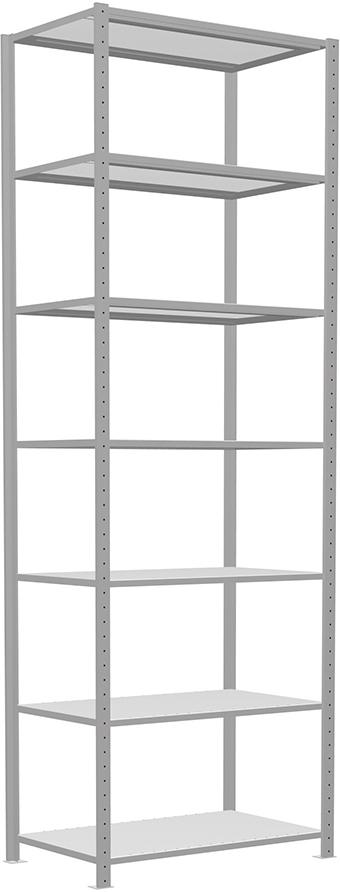 SCHULTE Lagertechnik Steckregal B1000xT600xH3000 mm Grundfeld 7 Böden vzk Fachlast 250kg