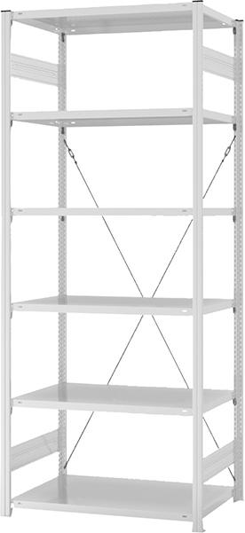 Grundregal, 6 BD 2500x600x1000, hellgrau