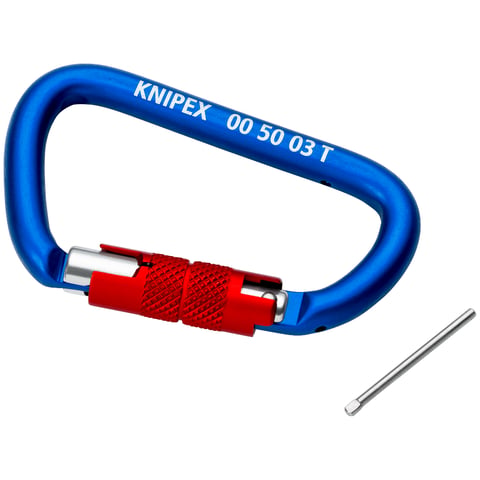 Knipex Materialkarabiner 00 50 03 T BK Aluminium 82 mm Twist-Lock