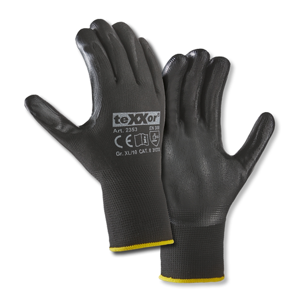 teXXor® Nitril-Handschuhe POLYESTER schwarz